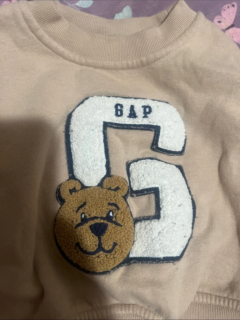 GAP Kids Tan Bear G Logo Crewneck Sweatshirt